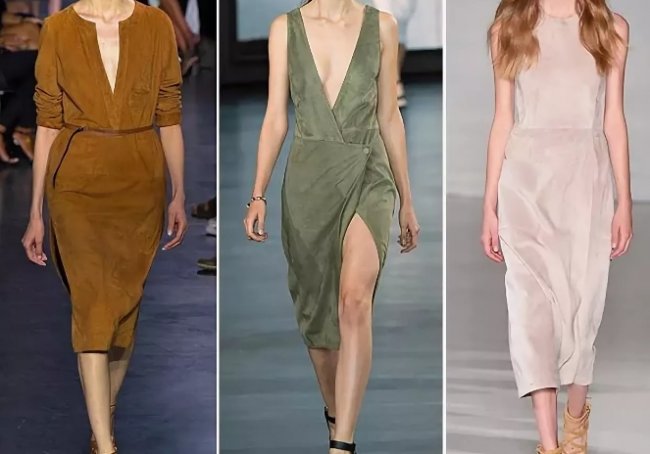 Платья из замши модный тренд